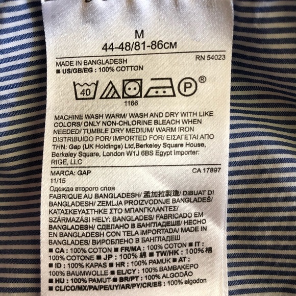 Med. GAP Blue & White Pinstripe Shirt - Picture 5 of 5